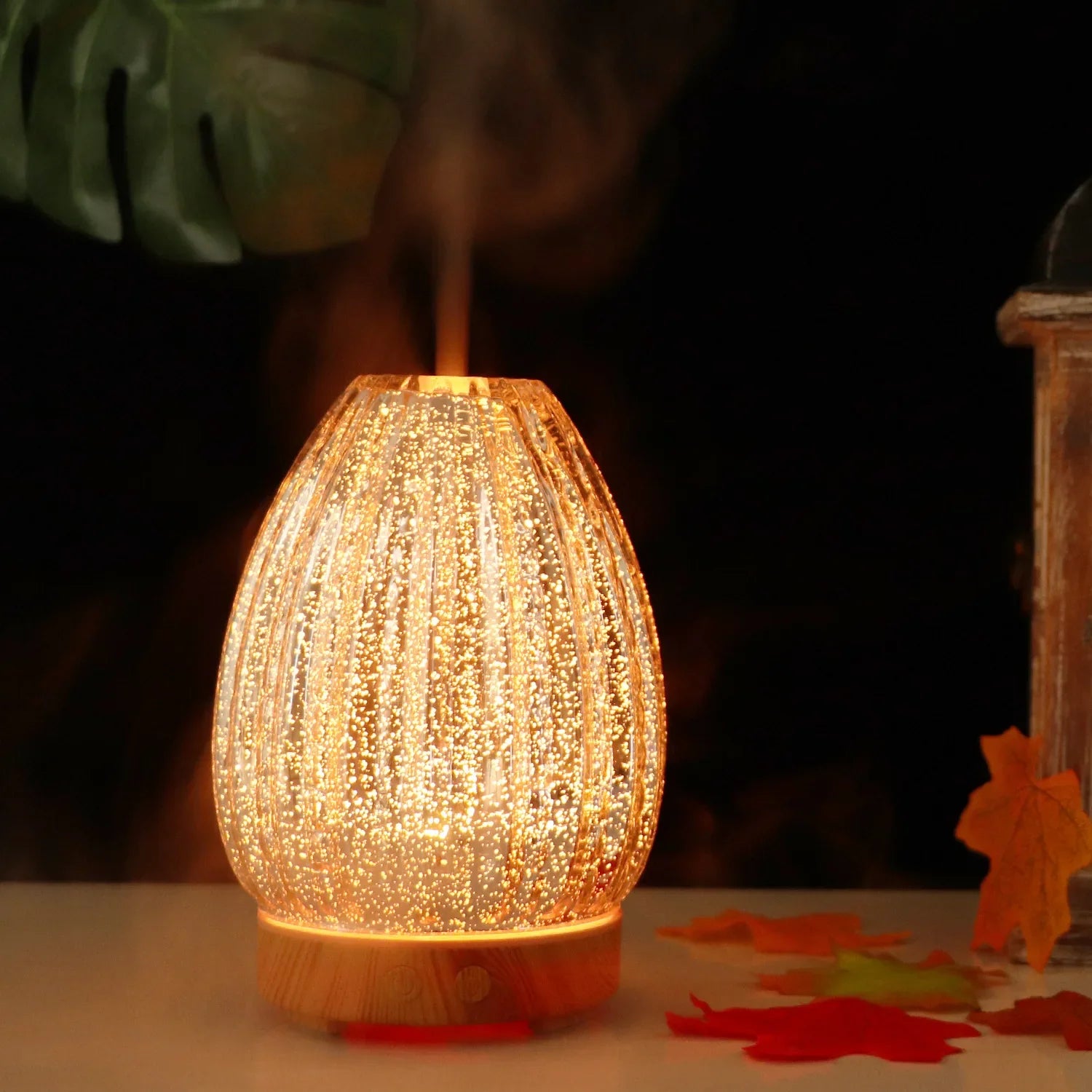 New 3D Glass Aromatherapy Machine Colorful LED 100ml 5V Essential Oil Diffuser Air Humidifier Home Creative Pattern