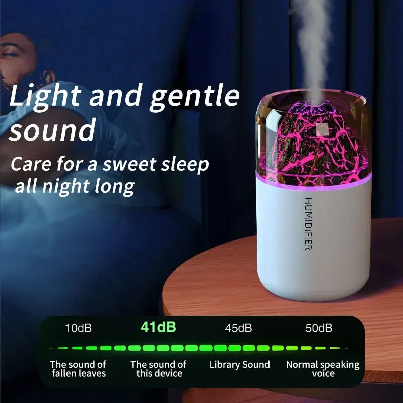 Volcano Light Aroma Diffuser – 180ML Mini Humidifier