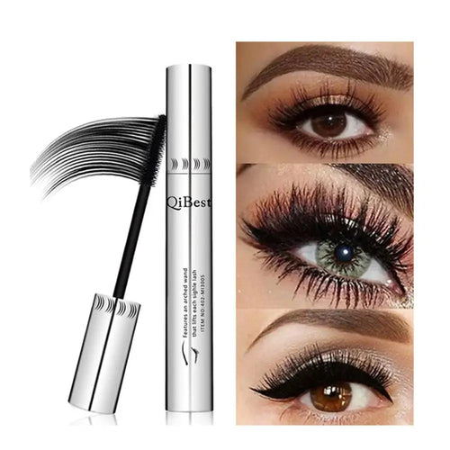 QIBEST Black Mascara Eyelashes Mascara 4D Silky Eyelashes Lengthening