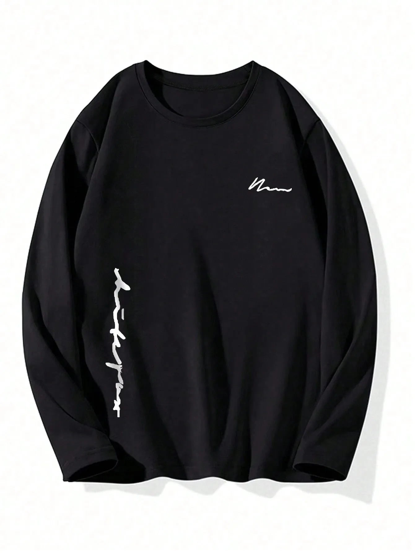 The new men's long-sleeved T-shirt for Spring and Autumn 2025 is casual and comfortable with 3D letter pattern printing
