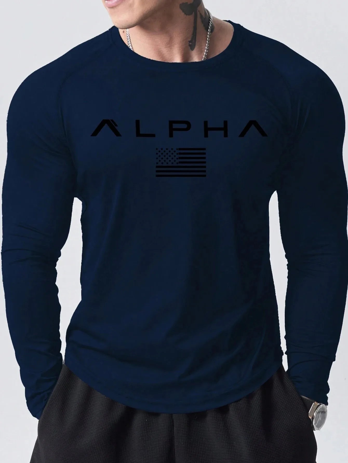 The new men's long-sleeved T-shirt for Spring and Autumn 2025 is casual fashionable and comfortable with 3D letter printing