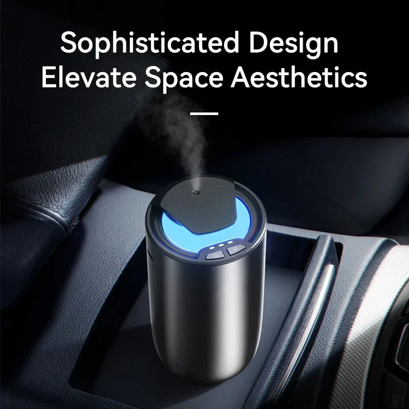 Portable Car Aroma Diffuser – USB Rechargeable Metal Essential Oil Diffuser for Car, Home & Office