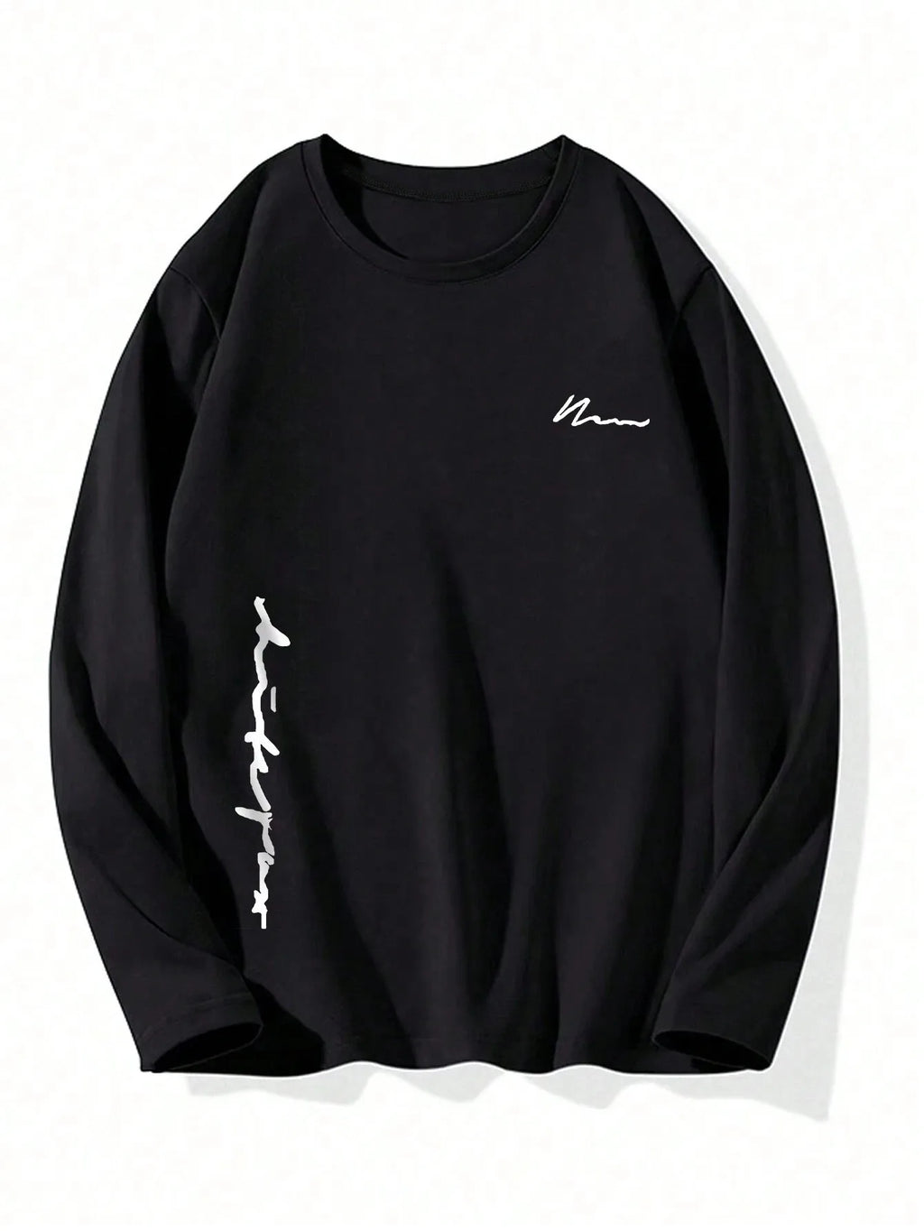 The new men's long-sleeved T-shirt for Spring and Autumn 2025 is casual and comfortable with 3D letter pattern printing